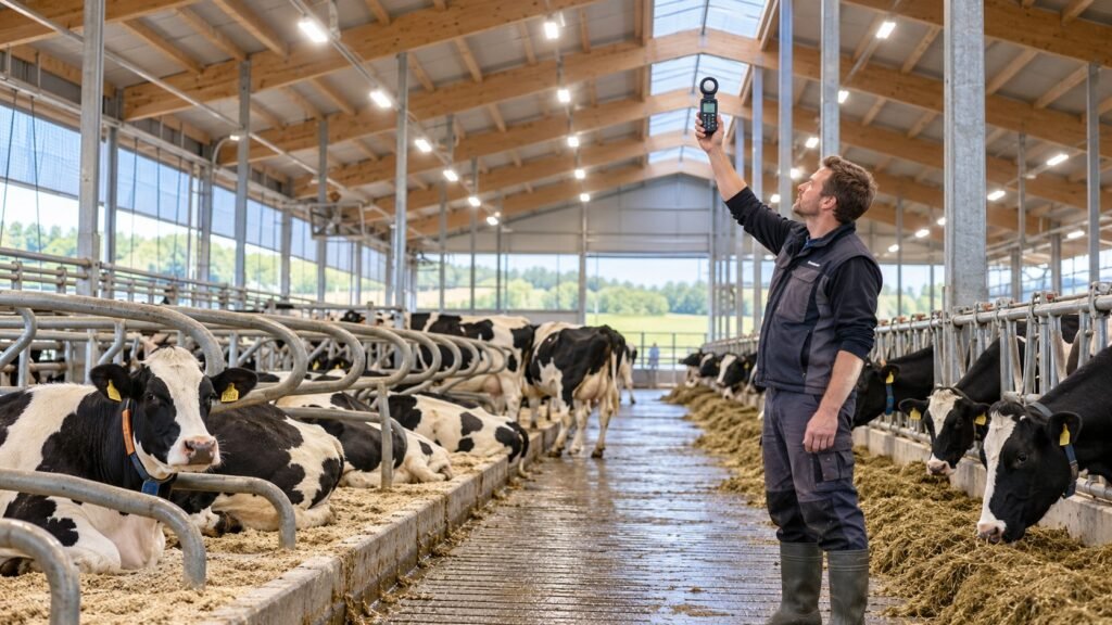 Lux-Werte im Kuhstall messen